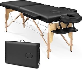Massage Table Portable Lash Bed - 2-Zone Foldable Massage Bed With Woven Bag for Spa & Physical Therapy & Tattoo & Waxing