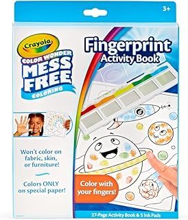 CRAYOLA Color Wonder Mess Free Fingerprint Ink Painting Activity Set, Finger Painting Alternative, Gift for Kids, Age 3, 4, 5, 6
