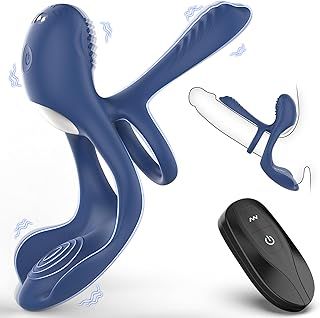 Vibrator Cock Ring,Adult Toys Male Sex Toys with 10 Vibration Modes,Sex Toys for Men Vibrating Penis Ring for Longer Harder Stronger Erection Sex Toys4mens UK,Sex Toys4couples Men & Women (Blue)