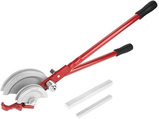 Pipe Rebar Tube Bender Manual Hand Heavy Duty Pipe Bender, 2 in 1 Dual Size Wheel Pipe Bending Tool 180 Degrees Adjustable, Tube Pipe Bender for 15mm 22mm Pipe