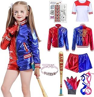 Maryparty Quinn Costume for Kids Adult Quinn Fancy Dress Halloween Villain Costume for Halloween Cosplay
