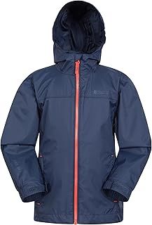 Mountain Warehouse Torrent Kids Waterproof Rain Jacket - Taped Seams Raincoat, Lightweight, Breathable, Girls & Boys Rainwear -For Autumn, Winter, Wet Weather