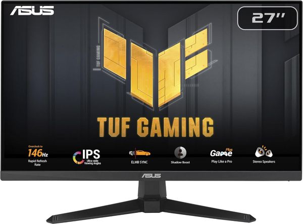 ASUS TUF Gaming VG279QE5A Gaming Monitor – 27-inch, Full HD(1920x1080), Overclock to 146Hz(Above 144Hz), IPS, ELMB Sync, 1ms MPRT, Stereo speaker, Variable Overdrive, DisplayWidget Center