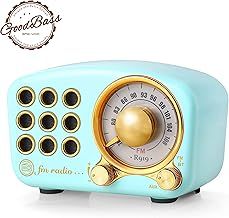 Retro Radio Bluetooth Speaker, Vintage Radio- Greadio FM Radio With Old fashioned Classic Style, Strong Bass Enhancement, Loud Volume, Bluetooth 4.2 Connection, TF Card Slot and MP3 Player (Blue)