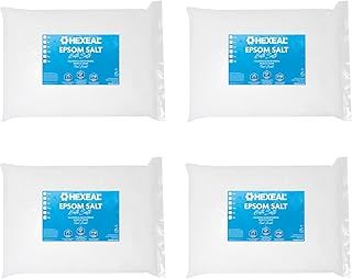 Hexeal Epsom Salt 20kg – 4 x 5kg Bag of Food Grade Magnesium Sulphate for Bathing, Gardening & Household Use – Suitable for Personal Care, Soil Enrichment, and More