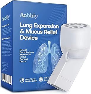 Aobbiy Lung Expansion, Mucus Relief Device, Hand-Held Breathing Trainers - OPEP Therapy, Drug-Free - Helps Open Airways, Remove Mucus Effectively. Stronger & Healthier Lungs and Airway, Easy to Use