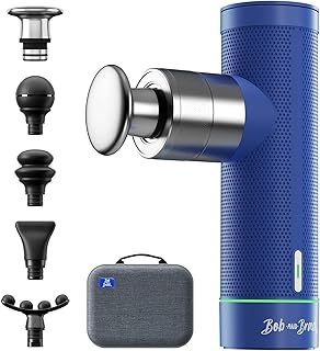 Bob and Brad A7 Mini Massage Gun with 11MM Amplitude, 3000 RPM Portable Percussion Muscle Massage Gun Deep Tissue, 2550 mAh, USB C Fast Charging Quiet Massager Gun for Muscle Pain Relief, Blue