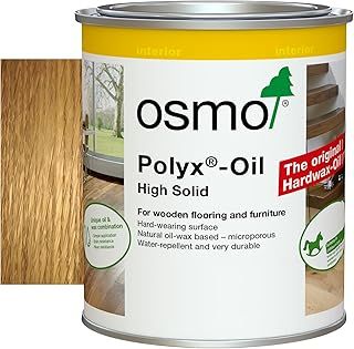 Osmo Polyx®-Oil Hard Wax Oil 3032 - Clear Satin, 750ml - Durable Wood Finish for Furniture & Floors Water & Dirt Resistant Treatment for Oak, Pine, Spruce, Beech & More