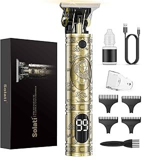 Beard Trimmer & Hair Clippers, Cordless Rechargeable Trimmer for Men, Premium Professional Barber Grooming Set with Zero Gapped T Blade Shaver & LCD Display Gift