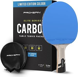 PRO SPIN Table Tennis Bats - Carbon Fibre Table Tennis Racket - Superior Control & Spin - Professional Quality Ping Pong Bat - Includes Premium Rubber Protector
