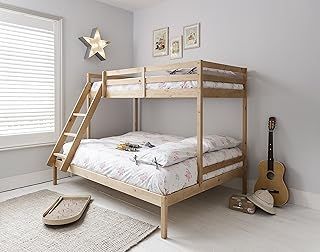 Noa and Nani Kent Triple Bunk Bed With Single and Double Bed In Natural Pine