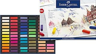 Faber-Castell Creative Studio Soft Pastels Mini, Multicoloured, Cardboard Wallet Of 72, For Art, Craft, Drawing, Sketching, Home, School, University, Colouring