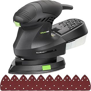 GALAX PRO 200W Detail Sander - 12000 OPM Electric Orbital Sander Paired with Dust Collection and 10 Pieces of Sandpaper