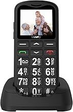 Unlocked Elderly Phone with Easy-to-Use Big Button, SOS, Speed Dial, 800mAh Battery, Bluetooth, and Charging Dock - Black