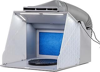 Master Airbrush BrandLighted Portable Hobby Airbrush Spray Booth with LED Lighting for Painting All Art, Cake, Craft, Hobby, Nails, T-shirts & More. Includes Our Exhaust Extension Hose That Extends up to 5.6 Feet. by Master Airbrush