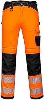 Portwest PW340 Men's PW3 Hi Vis Work Trousers Orange/Black, 38