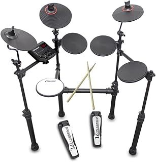 CSD100R 7-Piece Beginner Electronic Drum Kit with Sticks – Ideal Starter Electronic Drum Kit for Adults & Kids, Compact & Foldable with 6-Months Lessons Included