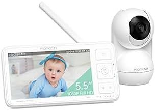 momcozy Video Baby Monitor, 5.5” 1080P Full HD Baby Monitor with Camera & Wall Mount, No WiFi, 5800mAh Battery, Infrared Night Vision, 2-Way Audio, Lullabies, 1640ft Range, Take Photos & Videos, BM03