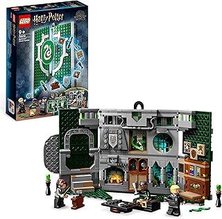 LEGO 76410 Harry Potter Slytherin House Banner Set, Hogwarts Castle Common Room Toy or Wall Display, Collectible Travel Toy with Draco Malfoy Minifigure