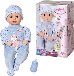Baby Annabell Little Alexander 36cm Soft Bodied Doll With Bottle Pretend Feeding - Suitable Children Aged 1+ Years - Perfect Doll Toddlers - Includes Doll, Bottle And Outfit