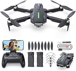 DEERC Drone with 1080P HD Camera for kids and Adults, D75 Foldable FPV RC Quadcopter with 32 Mins Long Flight Time, Brushless Motors, Voice and Gesture Control, Tap Fly, 3 Speed Modes for Beginners