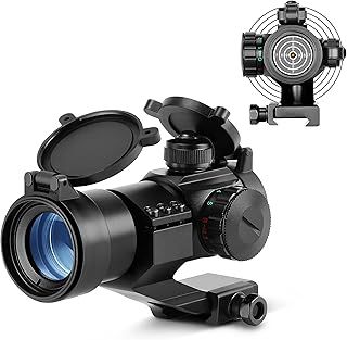 ESSLNB Red Dot Sight 5 Brightness Settings Rifle Scope with 20mm/22mm Weaver/Picatinny Rail Mount and Flip-Up Covers for Hunting