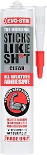 EVO-STIK Sticks Like Sh*t Adhesive, All Weather, Extreme Temperature & Movement Resistant, Colour: Clear, Size: 290ml