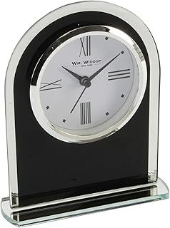 Wm.Widdop Black & Clear Arched Mantel Clock