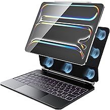 HOU Keyboard Case for iPad Pro 11 Inch (M4 2024), iPad Pro 2024 11 Inch (5th Gen) Case with Keyboard, Multi-Touch Trackpad, 7 Colors Backlight, Easy-Set Magnetic Stand-Black