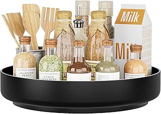 EKNITEY Metal Lazy Susan Turntable - 33cm (13 inch) Cupboard Organiser Rotating Spice Rack for Kitchen Refrigerator Pantry Cabinet