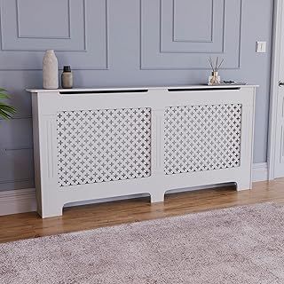 Vida Designs Oxford Radiator Cover Traditional White Painted MDF Cabinet, Extra Large (H: 82 / W: 172 / D: 19 cm)