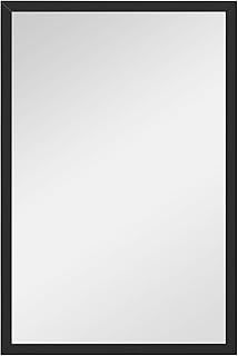HOMCOM Decorative Rectangular Wall Mirror, 60 x 40 cm Wall-Mounted Bathroom Mirror for Living Room, Bedroom, Hallway, Black