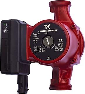 Grundfos 115224 UPS2 25-80 Light Commercial Central Heating Pump, Red/Black