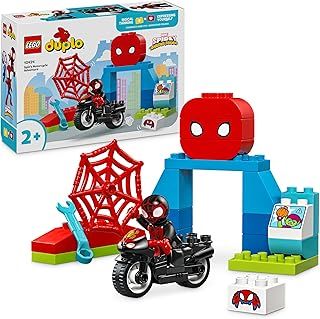 LEGO DUPLO Marvel Spin’s Motorcycle Adventure, Creative Set Based on Spidey and His Amazing Friends TV Show, Toddler Learning Toy with Motorbike, Gifts for 2 Plus Year Old Boys & Girls 10424
