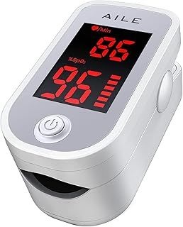 AILE Pulse Oximeter Oxygen Meter Adults Accurate Fast Easy Larger Red Screen Oxygen Monitor with Lanyard Blood Saturation Monitor -O2 Saturation Meter Pulse-Oximeter