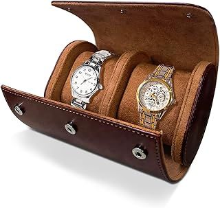 WisePoint Watch Box, PU Leather Watch Case Single Watch Display Case, Portable Watch Display Storage Box Watch Display Box, Watch Roll Travel Case with Detachable Pillow (brown 2 slot)