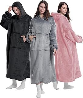 K-MART Wearable Blanket Hoodie, Oversized for Women and Men, Super Soft Warm Cozy Snuggle, Thick Flannel Sherpa With Sleeves and Giant Pocket