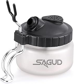 SAGUD Airbrush Cleaning Pot Glass Bottles Cleaner Kit with Air Brush Jar Holder Station