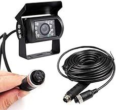 Multibao Reversing Camera + 10M 4Pin Aviation Cable, Rear View 12V-24V 18 IR LED Night Vision IP68 Waterproof Backup Camera Kit for Car Bus Truck Camper Caravan Parking Assistance