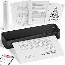 Phomemo M833 Thermal Printer A4 - Bluetooth Portable A4 Thermal Printer 300DPI, Compatible with Phones & Laptops, Mobile Inkless Printer for Home, Business, Travel, Invoice, Image - Black