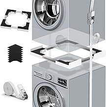 Universal Washing Machine & Tumble Dryer Stacking Kit,Heavy Duty Adjustable Frame (45-68cm) with Reinforced Ratchet Straps & Secure Mounting Brackets,Anti-Vibration Stackable Solution,White