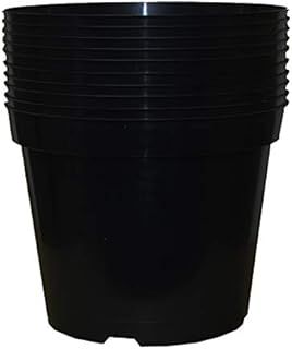 Muddy Hands Pack of 10 Black Plastic Plant Pots Outdoor Garden Round Nursery Herb Flower Planters (1 Litre)