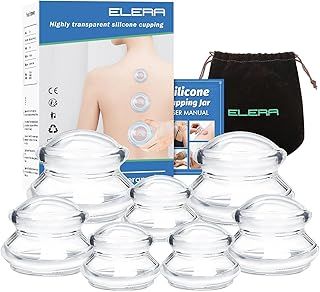 Silicone Massage Cupping Therapy Sets, ELERA Professional Chinese Massage Cups Tools for Joint Pain Relief, Massage Body (7 Cups)