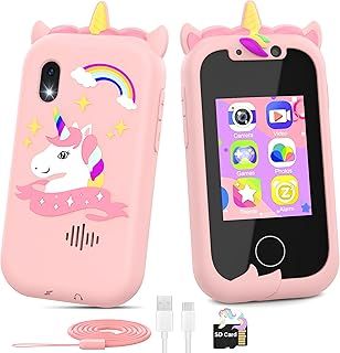 Ashfly Kids Phone for Girls,2.4’’ Kids Smart Phone Learning Toy with Dual Camera Music Player SD Card,Unicorns Christmas Birthday Gifts for 3-8 Year Old Girls