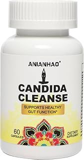Candida Cleanse - Gut & Colon Support (60 Capsules) - for Men & Women - Natural Herbs for Intestinal Detox - Anti Yeast Overgrowth - Oregano Leaf, Wormwood, Black Walnut, Caprylic Acid (1Bottle)