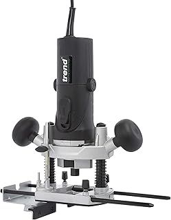 Trend T4 1/4 Inch Variable Speed Workshop Router and Kitbox, Perfect for Hinge Cutting, Timber Profiling & Hand Carving, 850W, 240V, T4EK