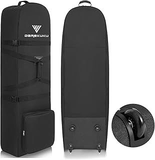 Soft Golf Travel Bags with Stabilizing Straps, Heavy Duty 900D Polyester Oxford Wear Resistant, Extra Storage Pocket, Upgraded Rubber Wheels