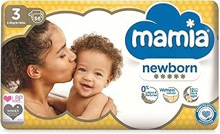 Mamia Newborn Size 3 Nappies 2X Pack of 56 (112 Nappies)