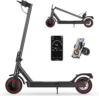 iScooter i9 Electric Scooter, Electric Scooters Adult with 8.5 Inch Honeycomb Solid Tire, 30km Long Range, 3 Speed Mode, Foldable Fast E Scooter with App Control, Double Braking System