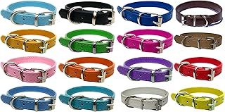 Vibrant Leather Dog Collar for Puppy, Cat, Kitten, Dogs - For Small, Medium & Large Pet Collars (Extra Small (20cm - 26cm Neck), Blue)